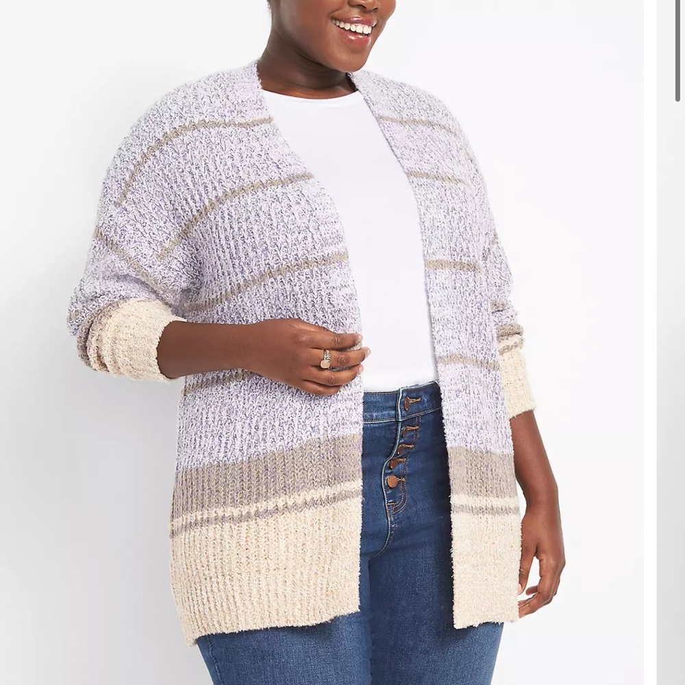 Open-Front Multi-Green Cardigan (J11)